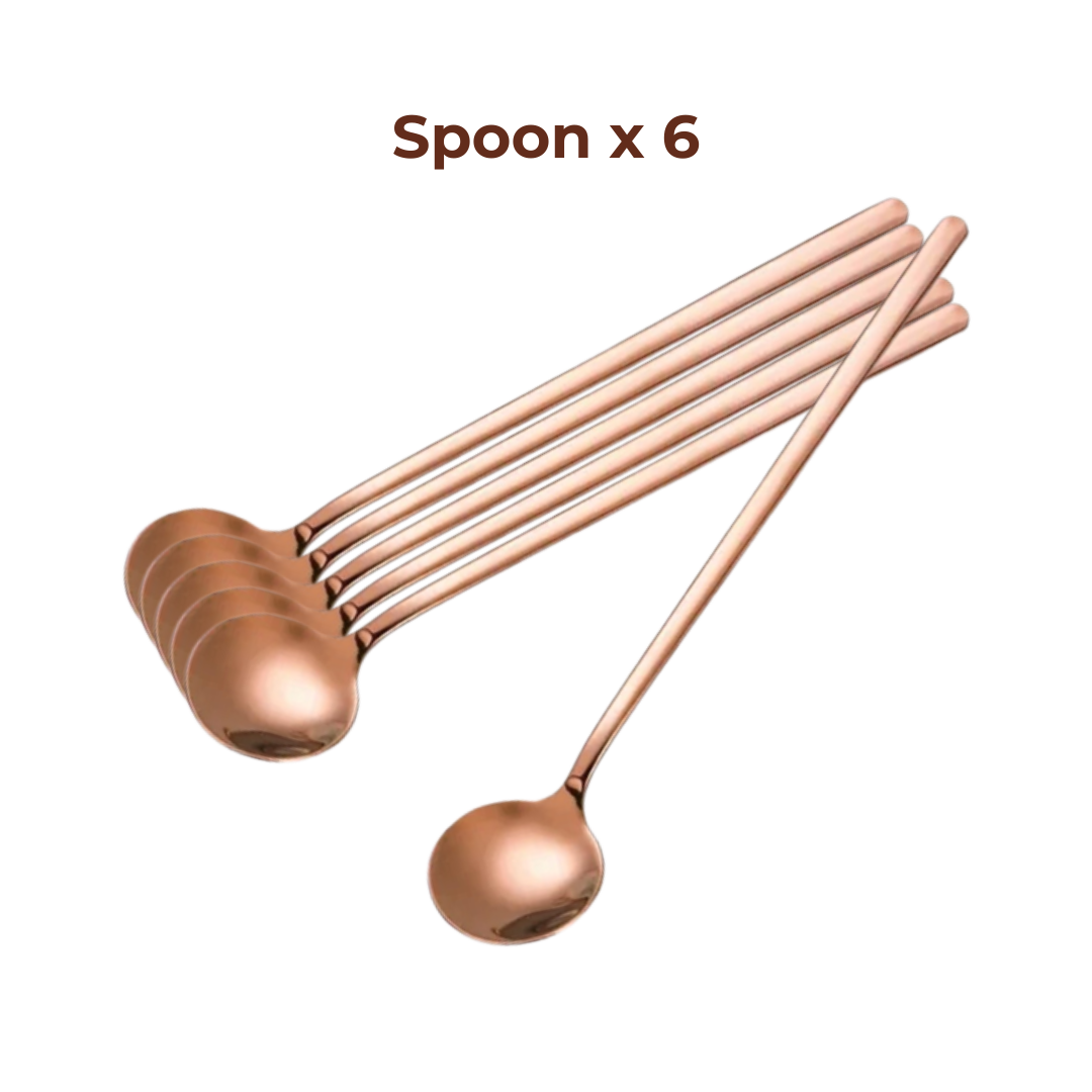 Cuchara de café (Oro rosa - Acero inoxidable)