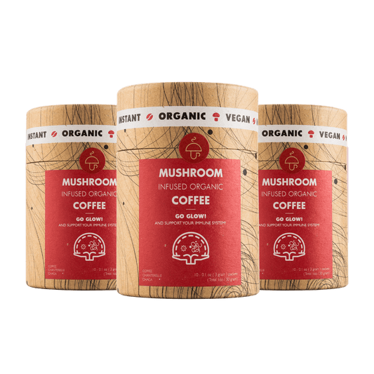 Go Glow 30 Servings – organic instant coffee with Chaga and Chanterelle