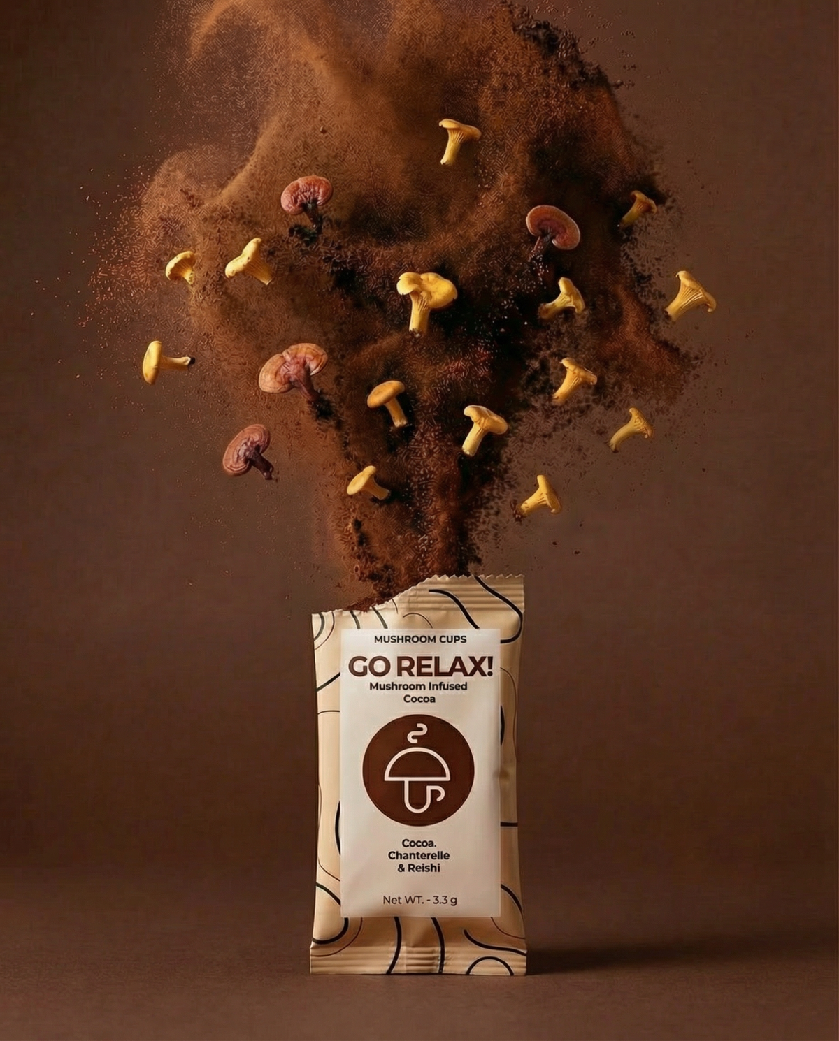 Go Relax - Cacao español orgánico con Rebozuelo y Reishi