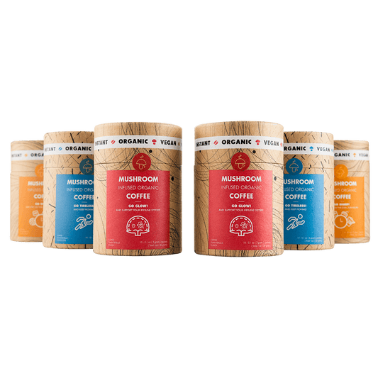6-Pack Go Sharp & Go Tireless & Go Glow Bundle – Save 23%-Six tubes. One tube has 10 packets.-Mushroom Cups