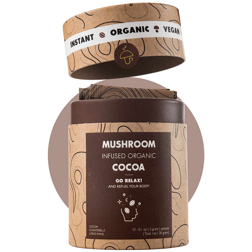 Go Relax - Cacao español orgánico con Rebozuelo y Reishi 