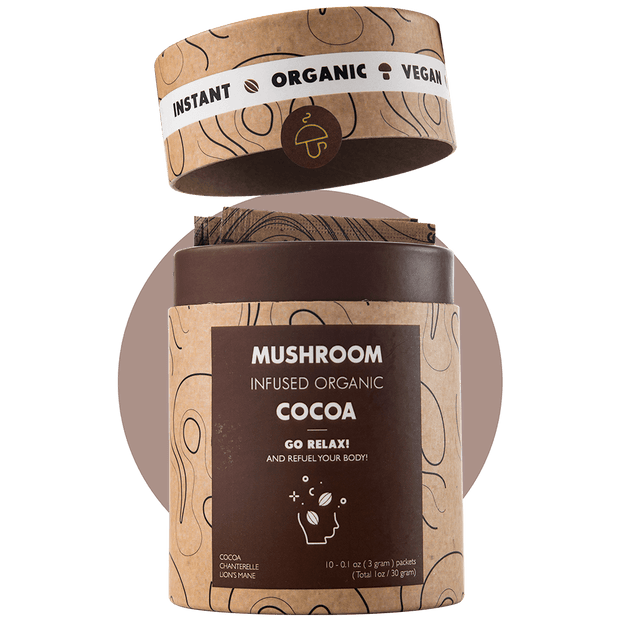 30 servings Go Relax – organic instant Cocoa with Chanterelle & Reishi