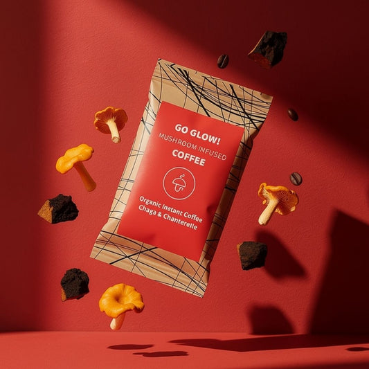 Go Glow organi coffee with Chaga and Chanterelle