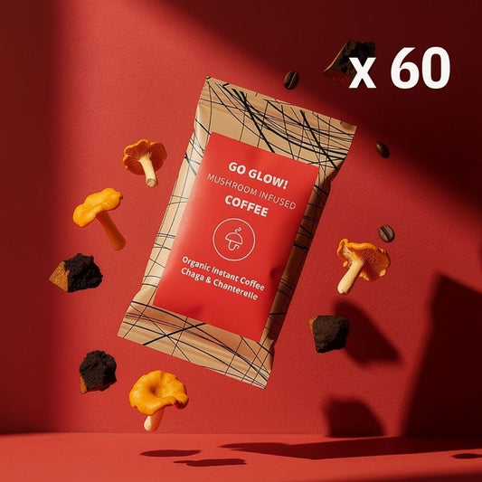 Go Glow organi coffee with Chaga and Chanterelle