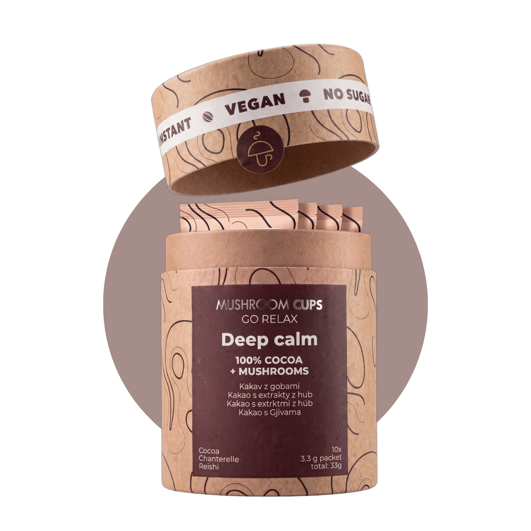 Go Relax - Cacao español orgánico con Rebozuelo y Reishi 