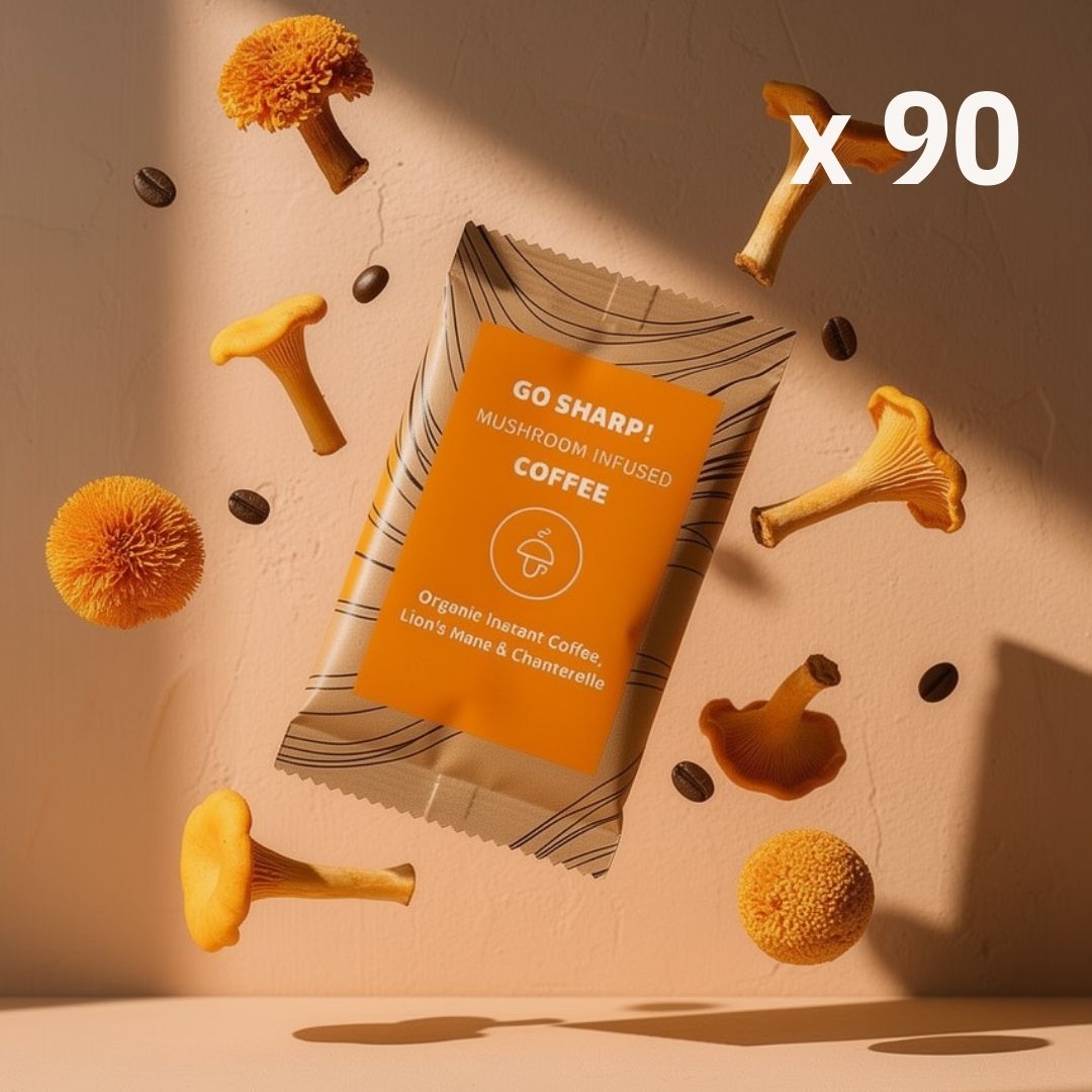 Go Sharp organic coffee with Lion's Mane and Chanterelle