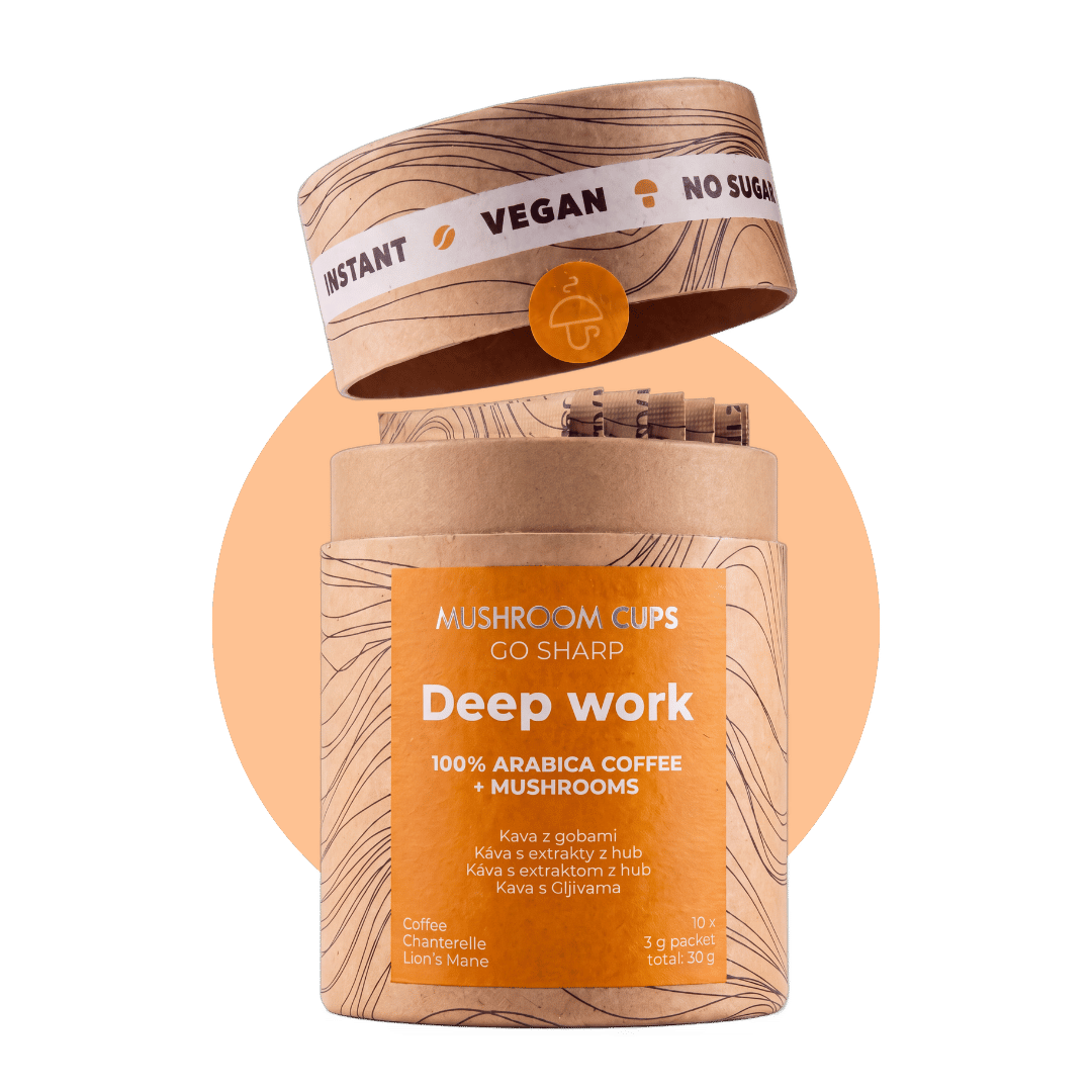 Go Sharp – organic instant coffee with Lion's Mane and Chanterelle