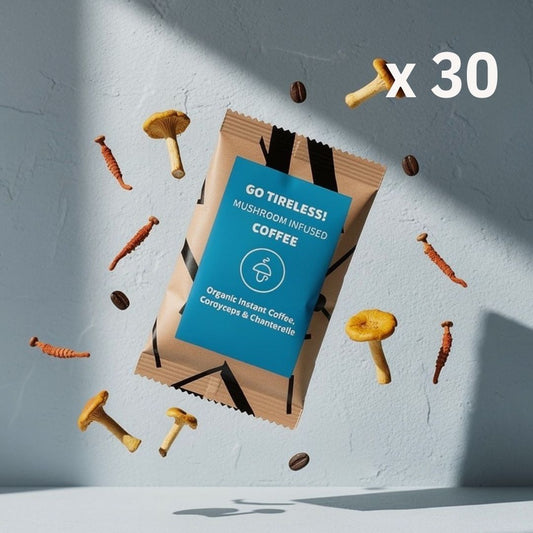 Go Tireless - Café instantáneo orgánico con Cordyceps y Rebozuelos