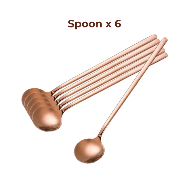 Coffee spoon x6 (Rose Gold - Stainless Steel SET)