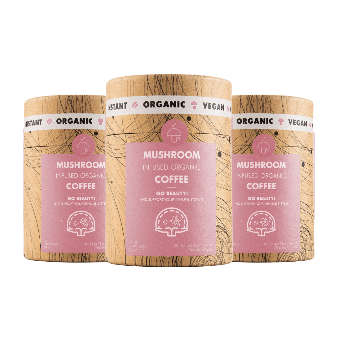 30 servings Go Beauty – organic instant coffee with Reishi and Lion's Mane