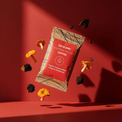 Go Glow - café instantáneo orgánico con Chaga y Rebozuelos