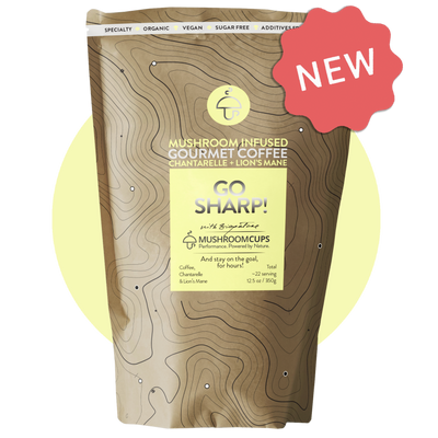 Go Sharp – Kaffeespezialität mit Löwenmähne und Pfifferling