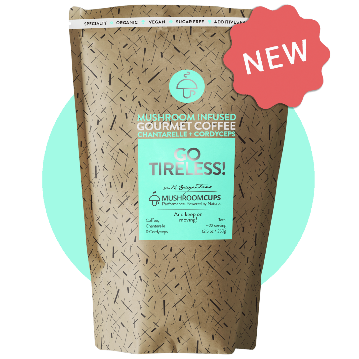 Go Tireless – Specialty Coffee with Cordyceps and Chanterelle