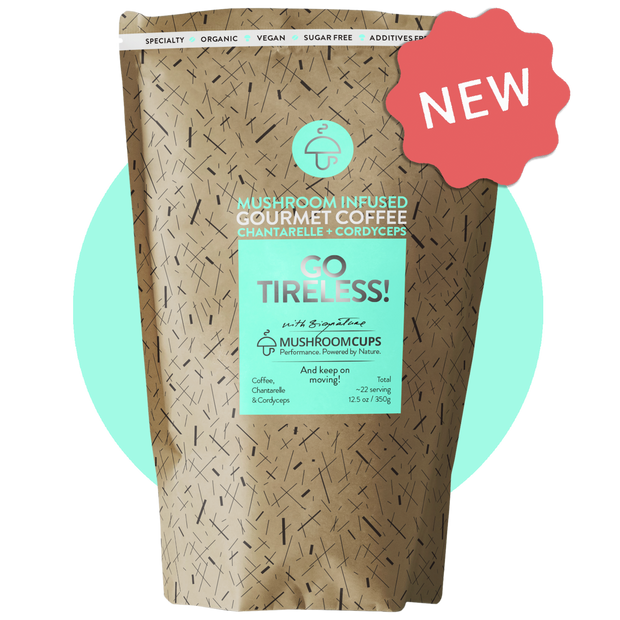 Go Tireless - organiczna kawa rozpuszczalna z Cordyceps & Chanterelle